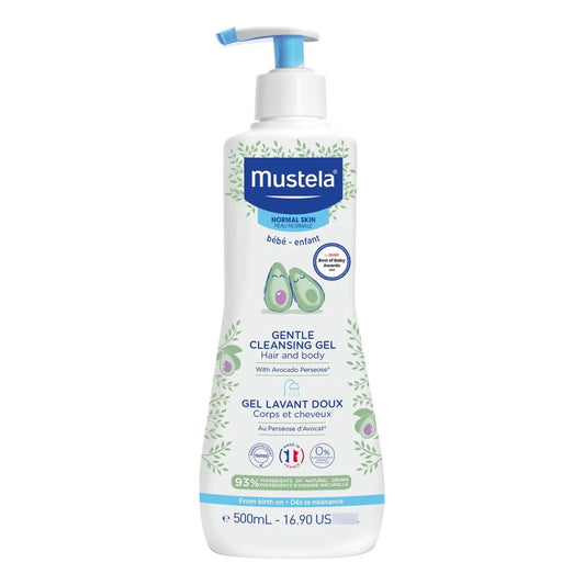 Gel Limpiador Suave Para Bebés Mustela Aguacate Vitamina B Cabello Fresco Y Manejable