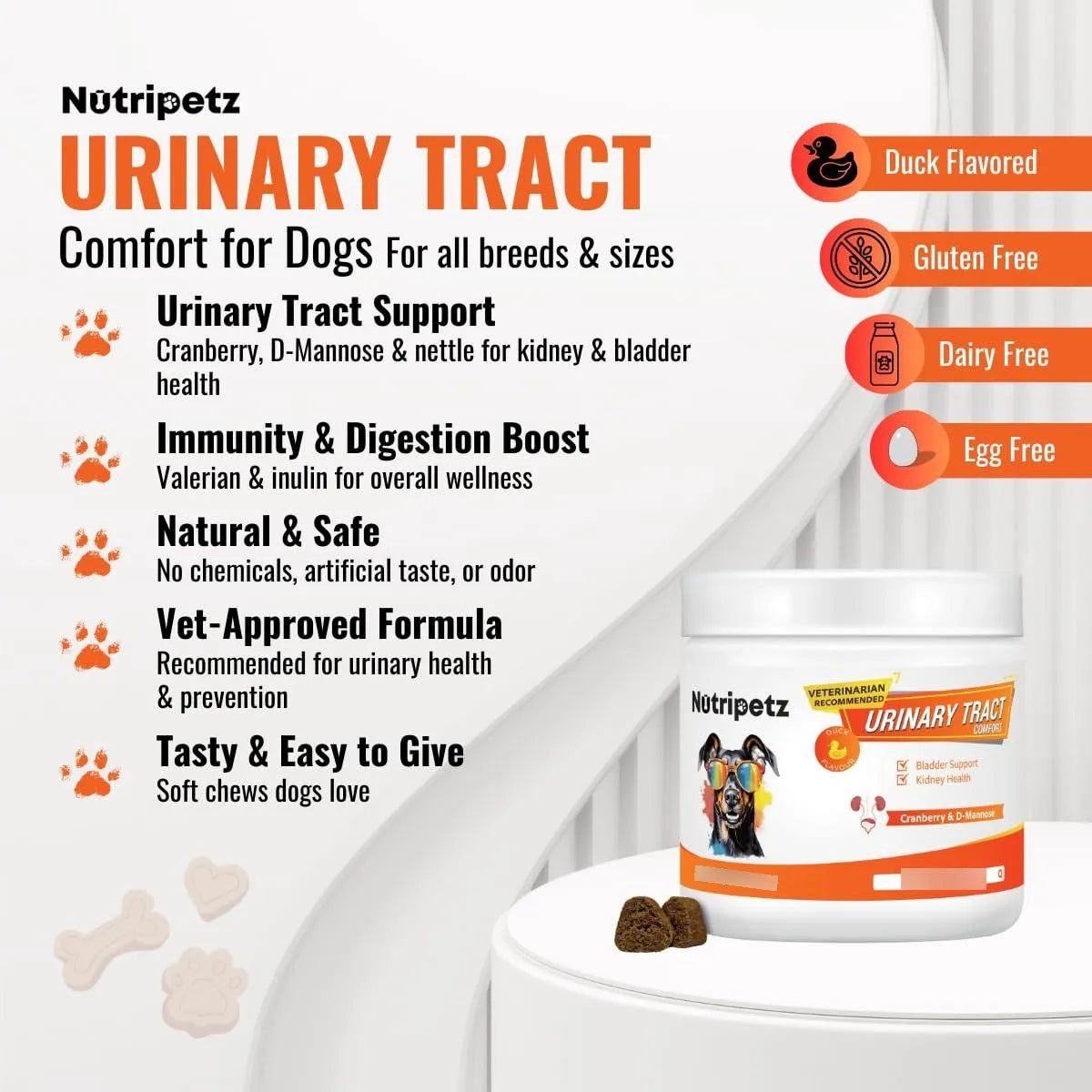Masticables Urinarios Cómodos Para Perros Con Arándanos Y Hierbas 120 Unidades