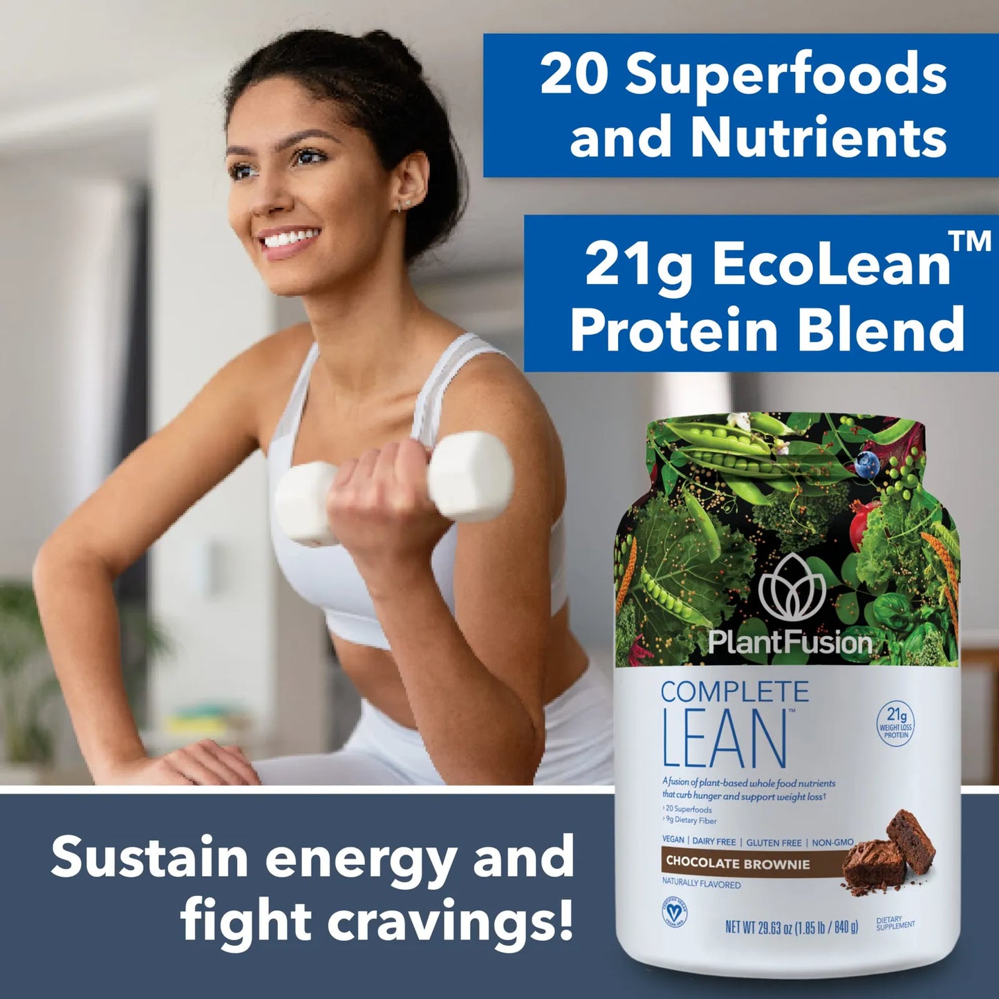 Polvo Proteico Plantfusion Lean Sp96 2 Kg 100% Natural Con A