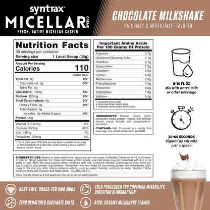 Crema Micelar Chocolate En Polvo 950g Hidratación Instantánea Sin Grasa