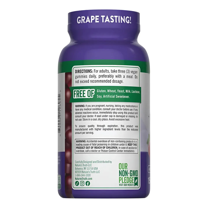 Gomitas Con Hierro Zinc Y Vitaminas B Nature Truth - Imagen 6