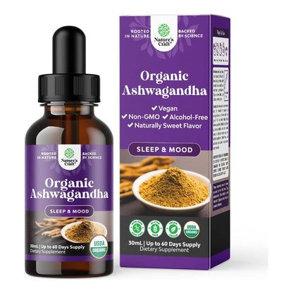 Gotas Líquidas Orgánicas De Ashwagandha Extracto Puro Para Estrés Y Enfoque