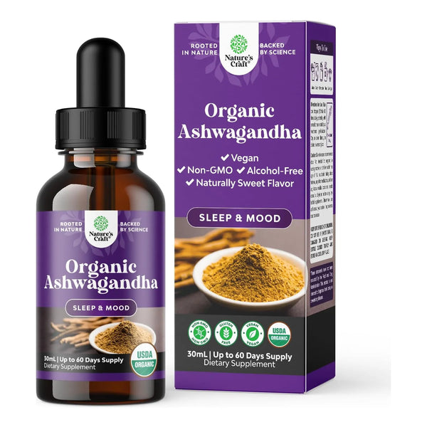 Gotas Líquidas Orgánicas De Ashwagandha Extracto Puro Para Estrés Y Enfoque