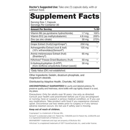 Suplemento Cerebral Mindful Advantage Mejora Memoria Concentracion 30 Capsulas