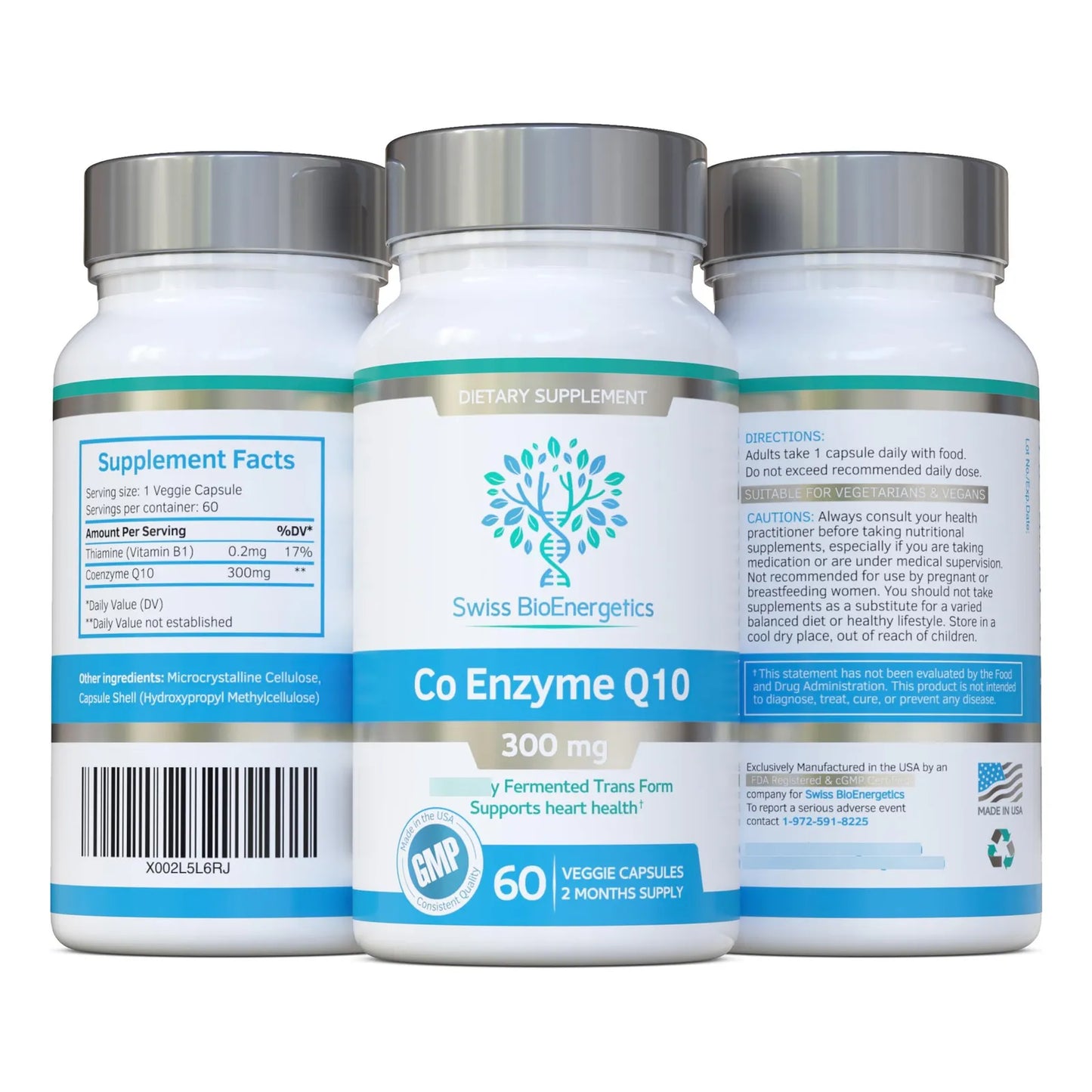 Coenzima Q10 300mg 60 Capsulas Forma Trans Fermentada Naturalmente Superior