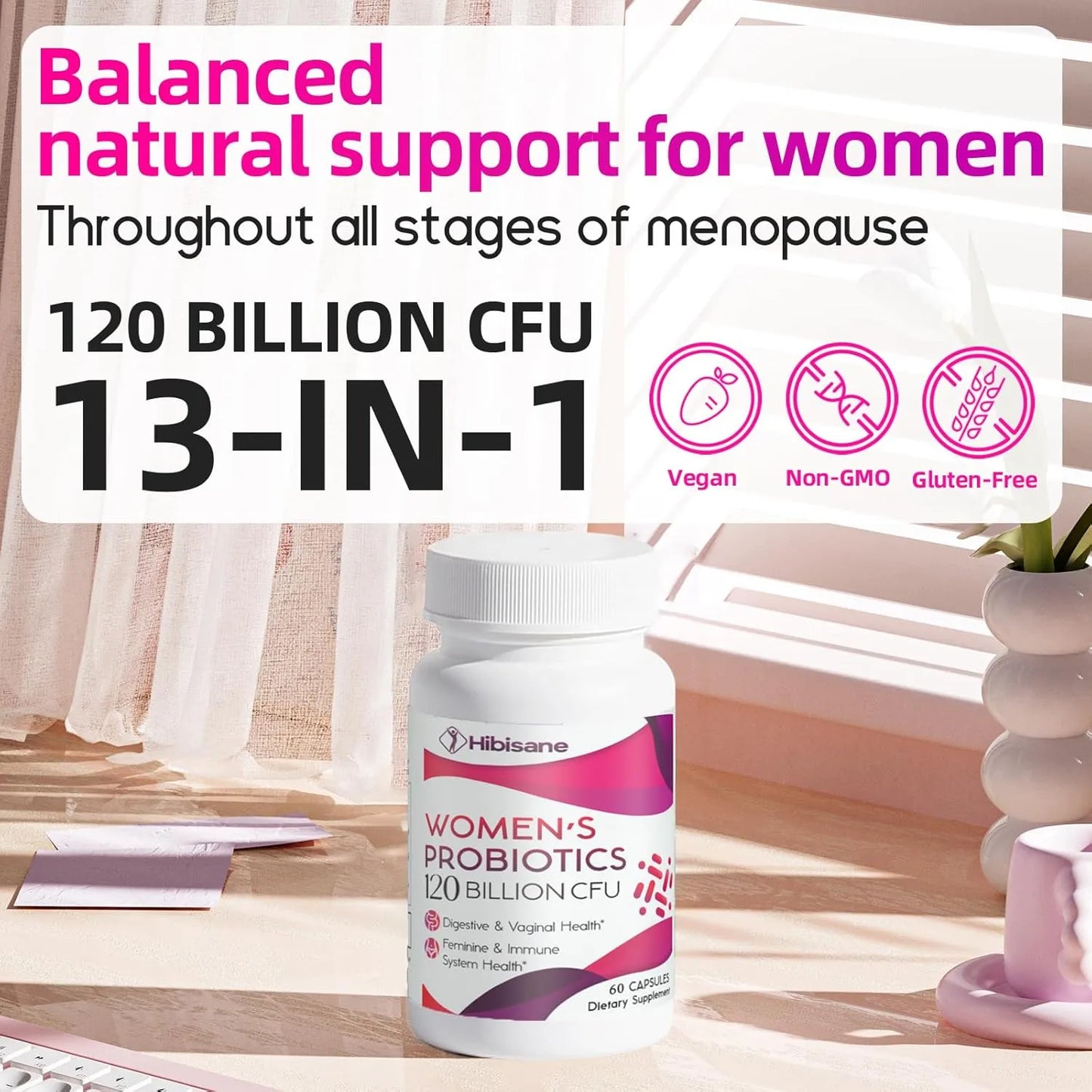 Complemento Menopausia Mujer 120 Millones Ufc Probiótico Alivia Sofocos Salud Intestinal