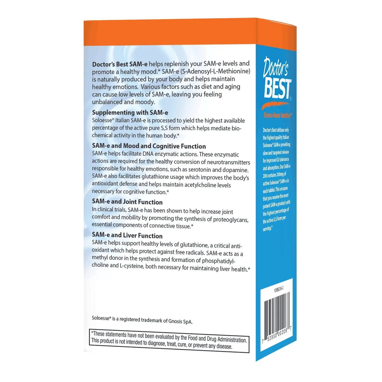 Doctors Best SAMe Suplemento Para Estado De Animo Articulaciones E Higado 60 Capsulas