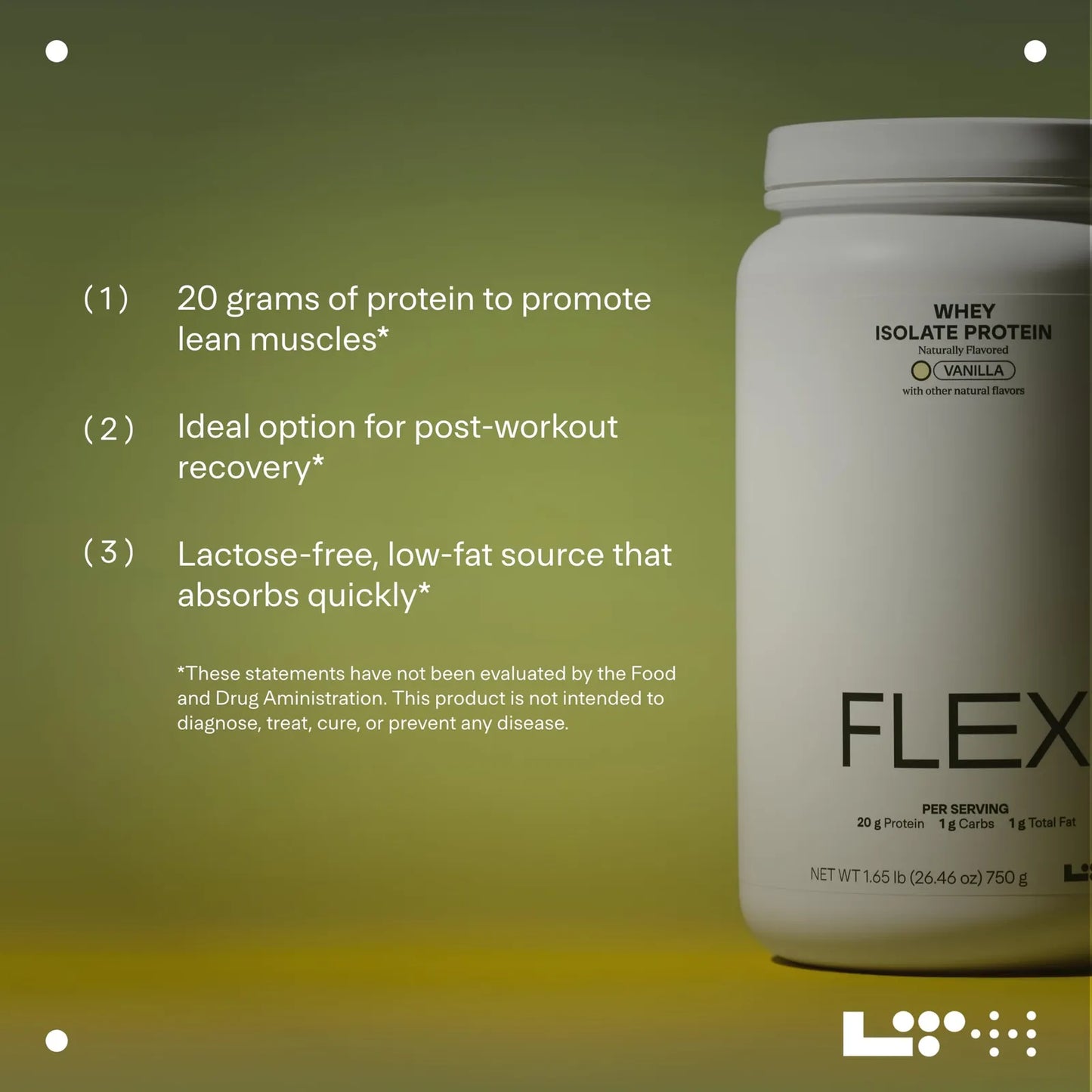 Flex Whey Protein Isolate Proteína En Polvo Sin Lactosa Para Recuperación Muscular Vainilla 29.63 Oz