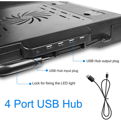 Mesa Portátil Para Cama Multifuncional Con Ventilador USB Y Luz LED