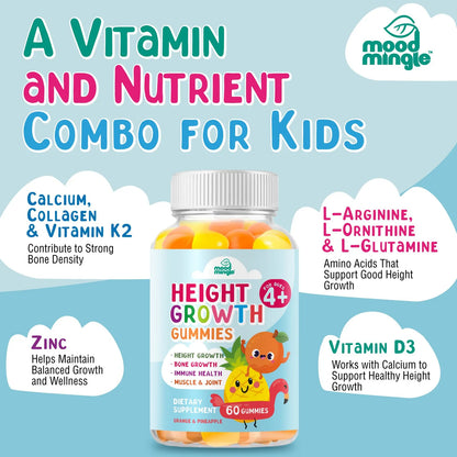 Gomitas De Crecimiento De Altura Para Niños Y Adolescentes Con Vitaminas Esenciales
