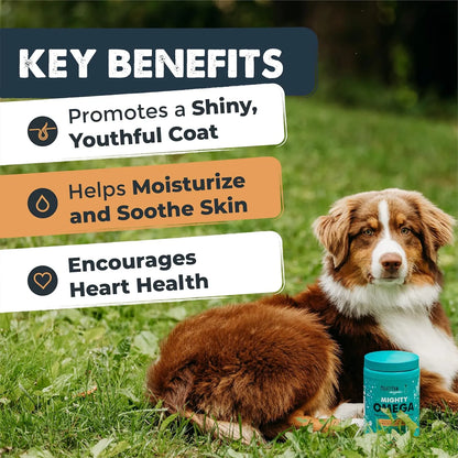 Aceite De Pescado Omega 3 Masticable Para Perros 120 Unidades Mighty Paw Waggables