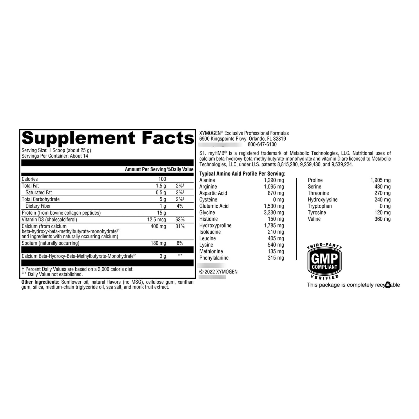 Colágeno En Polvo Sabor Vainilla Con HMB Y Vitamina D3 Para Recuperación Muscular Y Piel Radiante