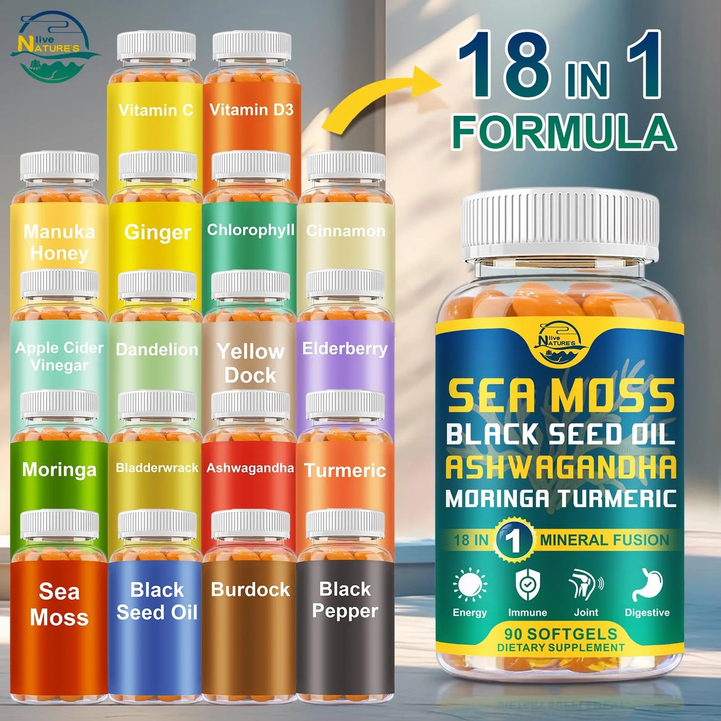 Capsulas Blandas De Musgo Marino Con Aceite De Semilla Negra Refuerza Tu Sistema Inmunologico Y Energia