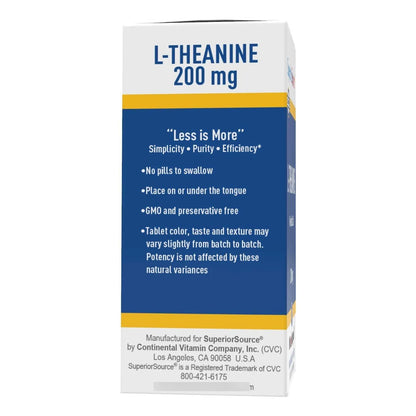 L Teanina 200 Mg Tabletas Microlingües Relajación Y Sueño Profundo 100 Unidades