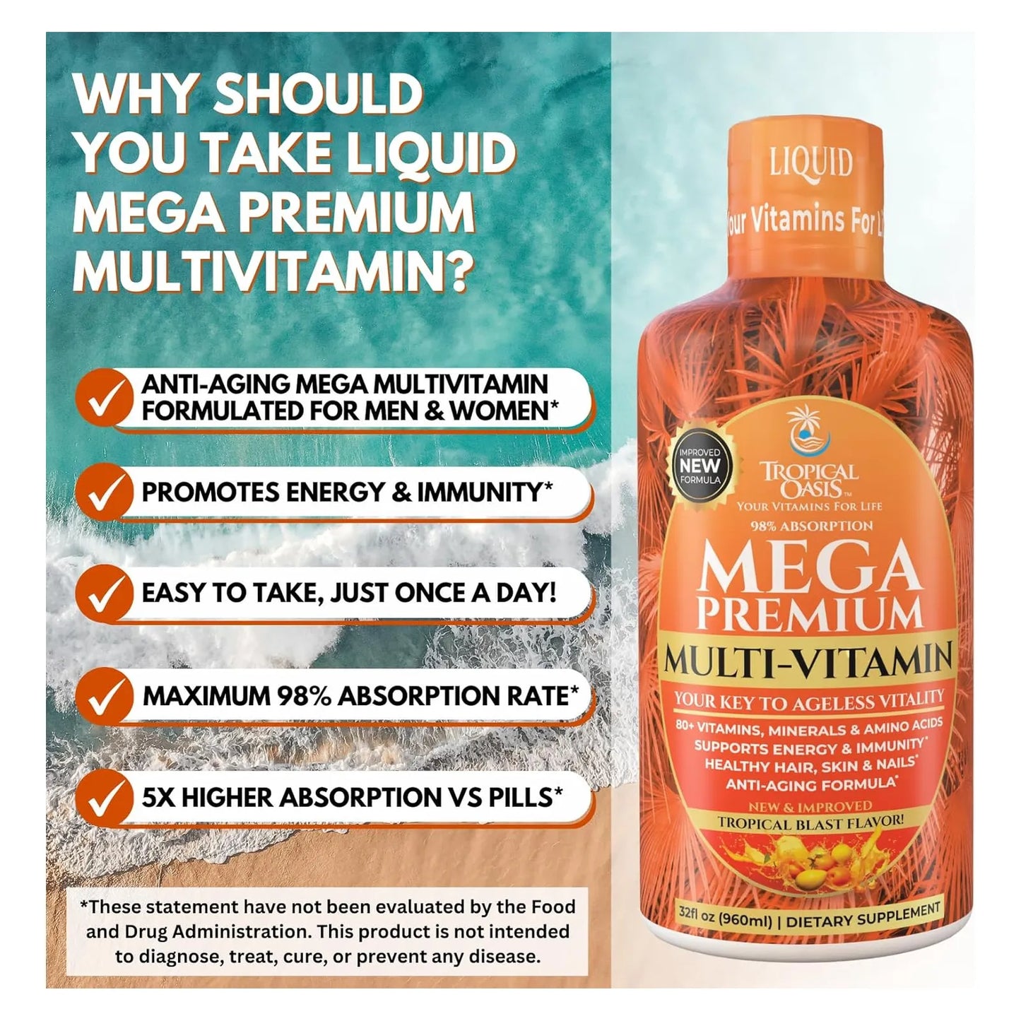 Multivitaminas Complejas 90 Tabletas Energía Vitalidad Mega Multi Master