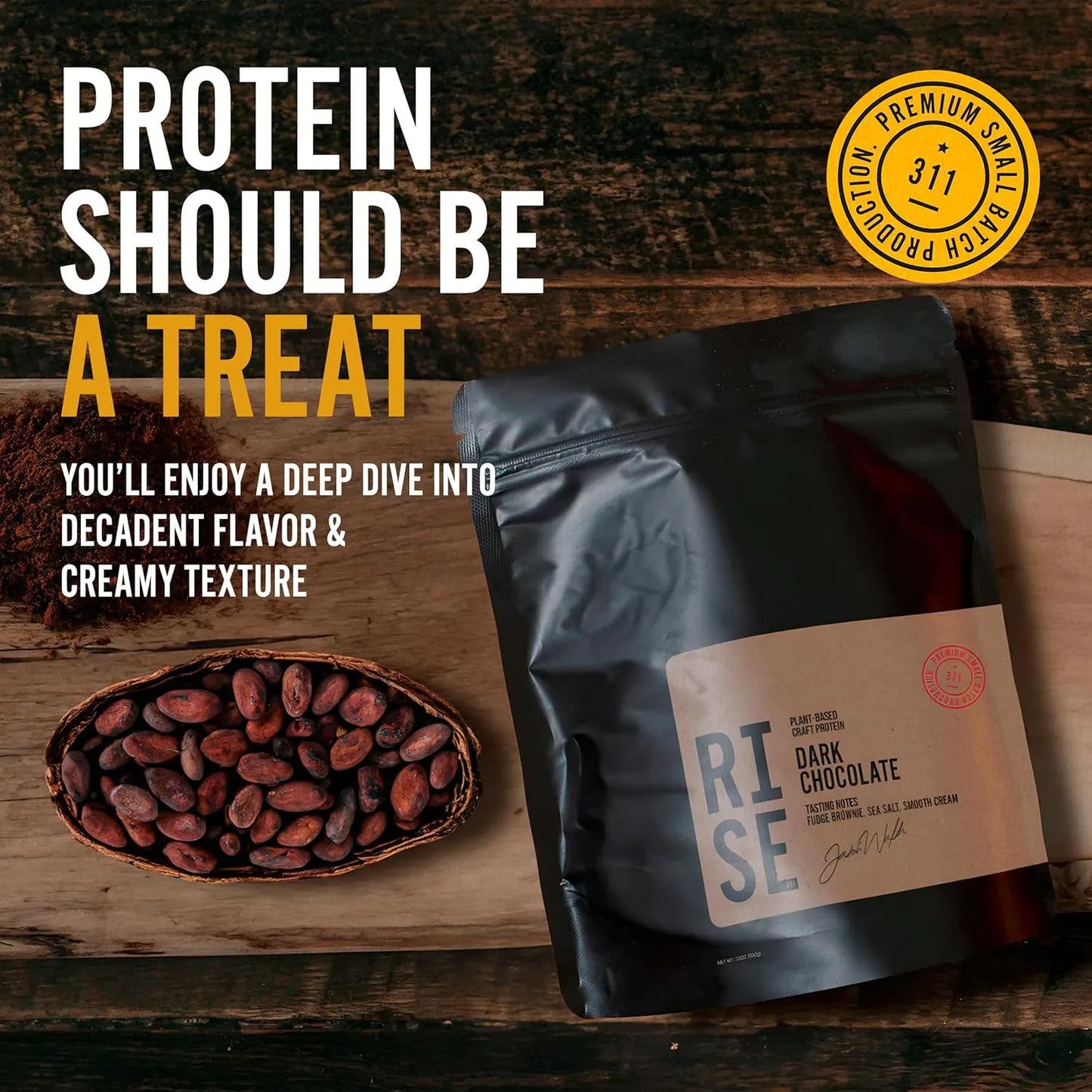 Proteina Vegetal Chocolate Negro 200g Sabor Intenso Recuperacion Muscular