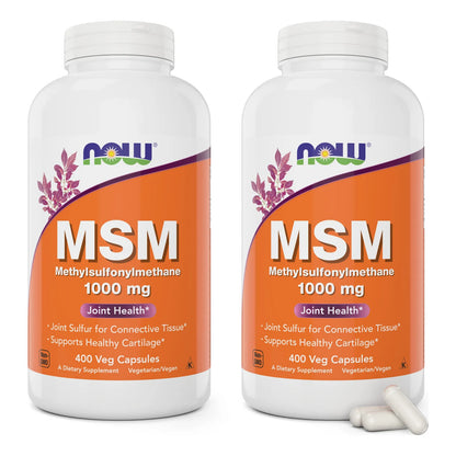 Now Msm 1000 Mg 400 Capsulas Vegetales Paquete De 2 Salud Articular