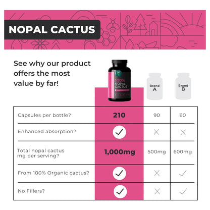 Capsulas De Nopal 1500 Mg Polvo Organico De Tuna Seca Con Pimienta Negra Para Mejor Absorcion