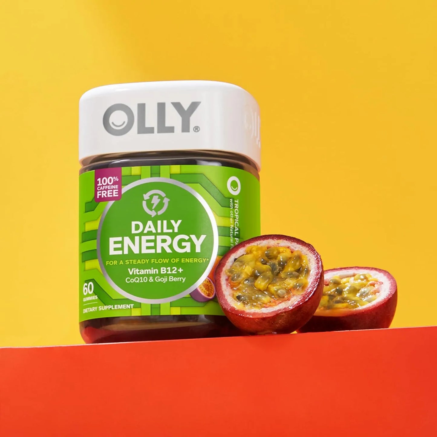 Gomitas Energéticas Tropicales Sin Cafeína OLLY 60 Unidades Energía Natural
