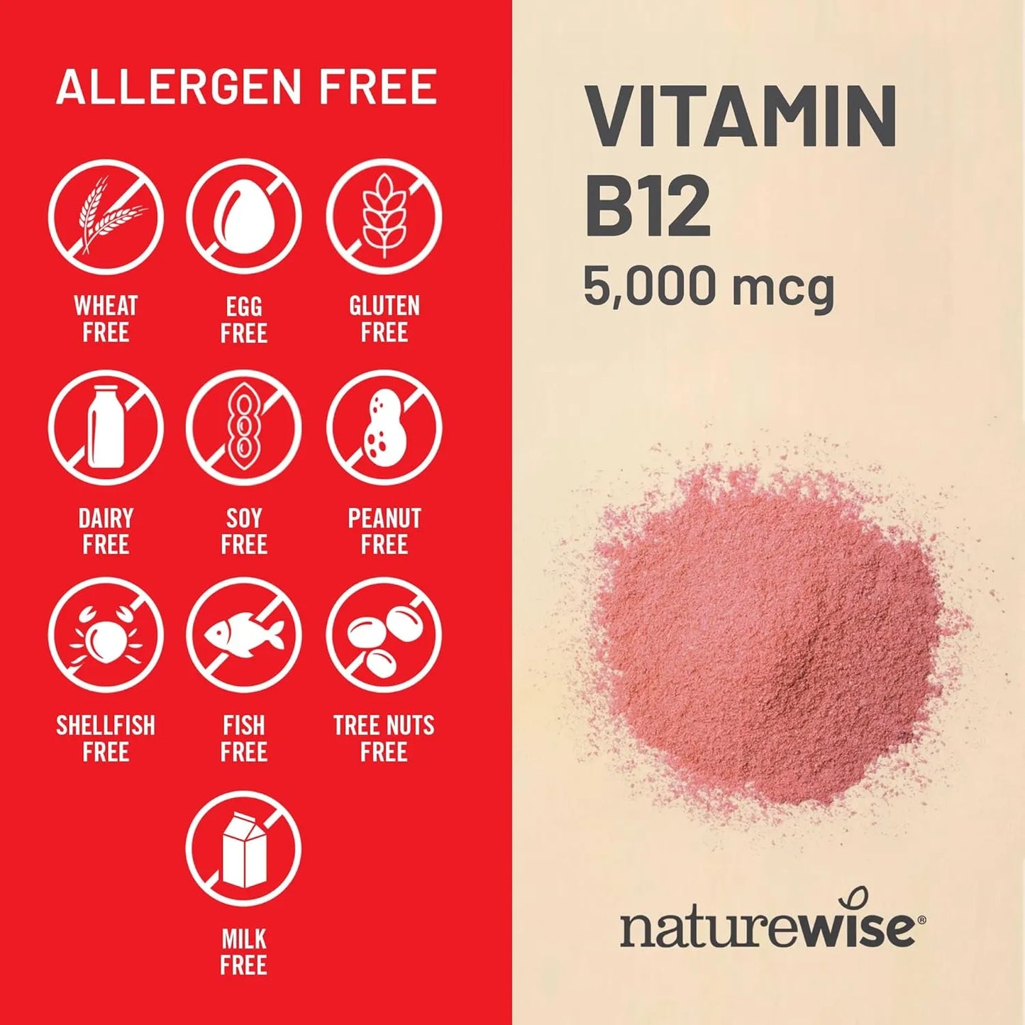 Vitamina B12 5000 Mcg Extra Potente Energia Y Claridad Mental Naturewise