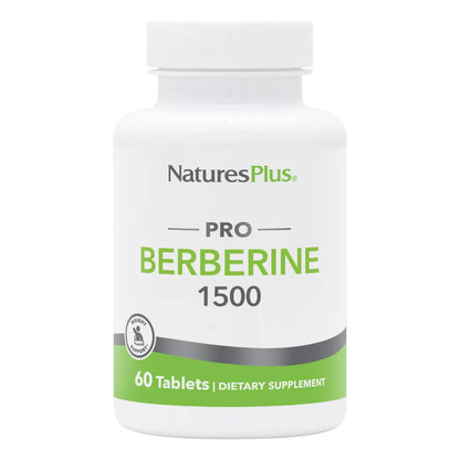 Berberina 1500 Mg Natures Plus Pro 60 Tabletas Metabolismo Saludable