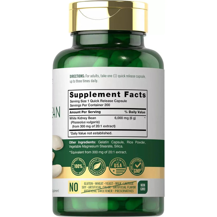 Bloqueador De Carbohidratos Frijol Blanco 6000 Mg 200 Cap - Imagen 2