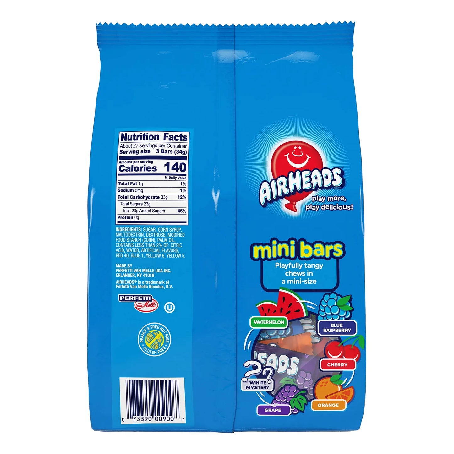 Mini Barras De Caramelo Airheads Sabores Frutales Variados Bolsa De 80 Unidades