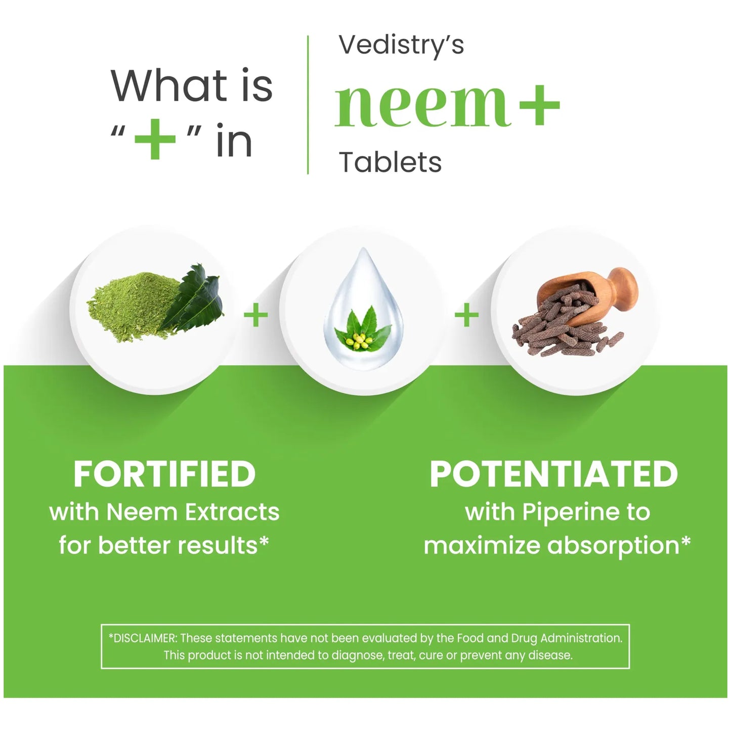 Tabletas De Neem 1100 Mg Con Extracto De Pimienta Larga 60 U Vegano