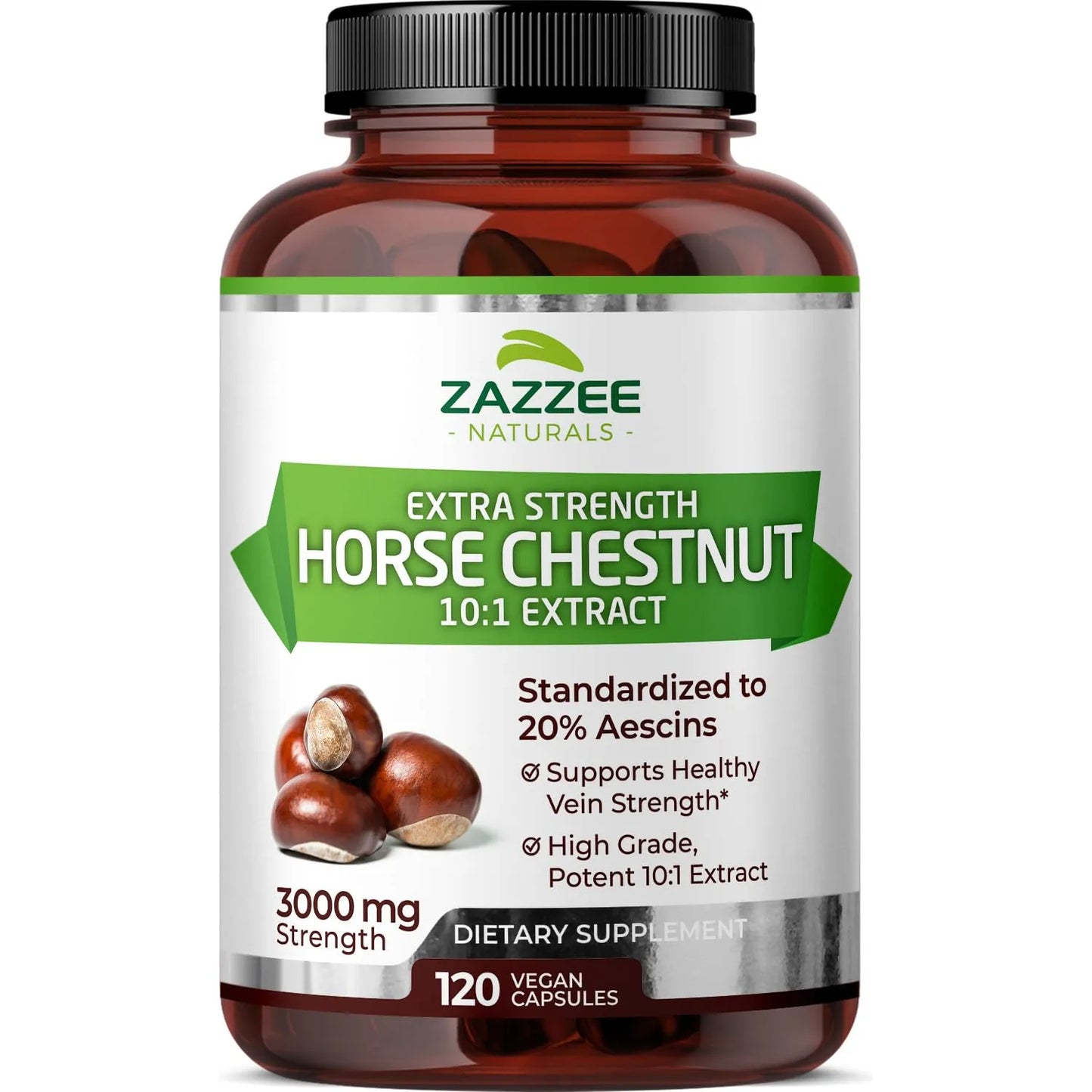 Extracto De Castaño De Indias 3000 Mg 120 Cápsulas Veganas Estandarizado 10X