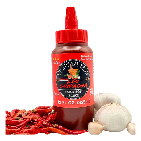Salsa Picante Sriracha Lao Chile Rojo Dulce Y Ajo Orgánica Vegana