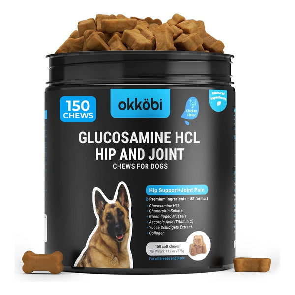 Masticables Glucosamina HCL Para Perros Alivio Articular Sabor Pollo 150 Unidades