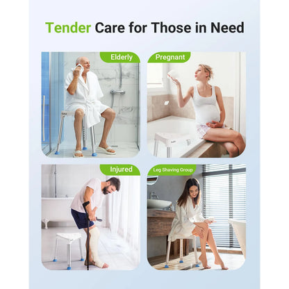 Silla De Ducha Triangular Ajustable 400 Lbs Antideslizante Para Adultos Mayores
