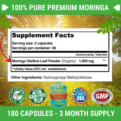 Moringa Organica En Polvo Fresh Healthcare 180 Capsulas Superalimento Premium
