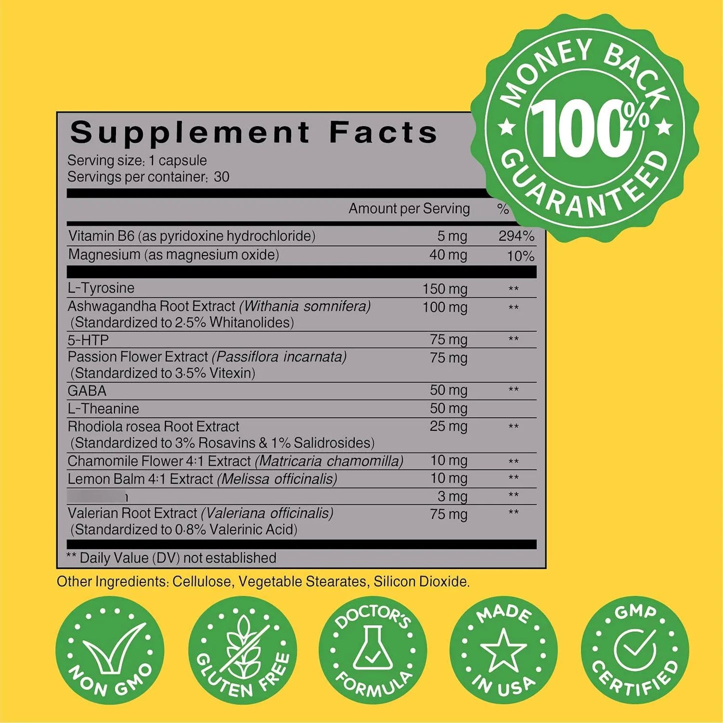 Suplemento Natural Para Estado De Ánimo Con Ashwagandha Y 5 HTP Energía Y Calma
