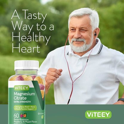 Gomitas De Citrato De Magnesio Extra Fuerte 170 Mg Relajacion Muscular Y Sueño Profundo Vegano
