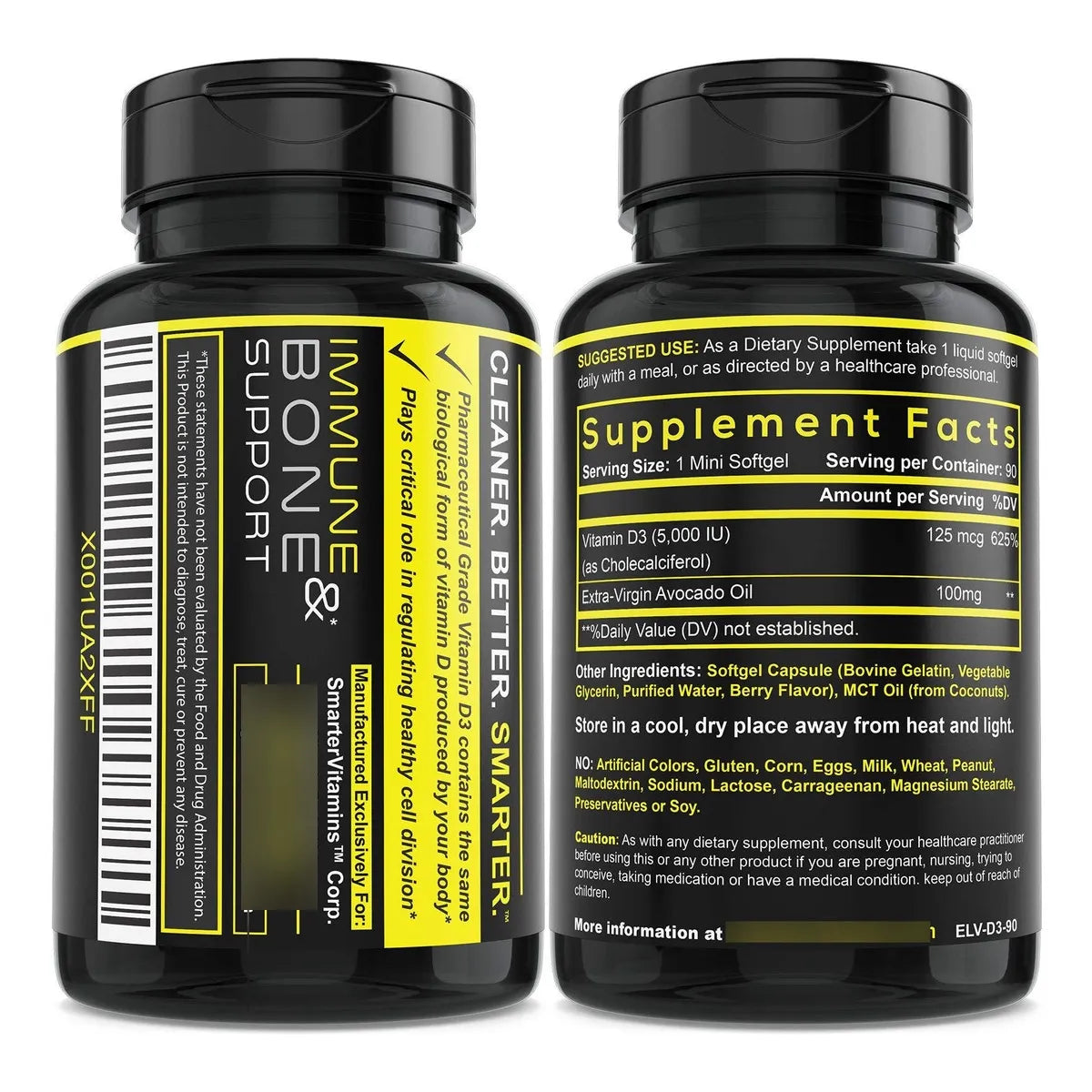 Vitamina D3 5000 Ui En Aceite De Aguacate 125 Mcg 90 Mini Cápsulas Blandas