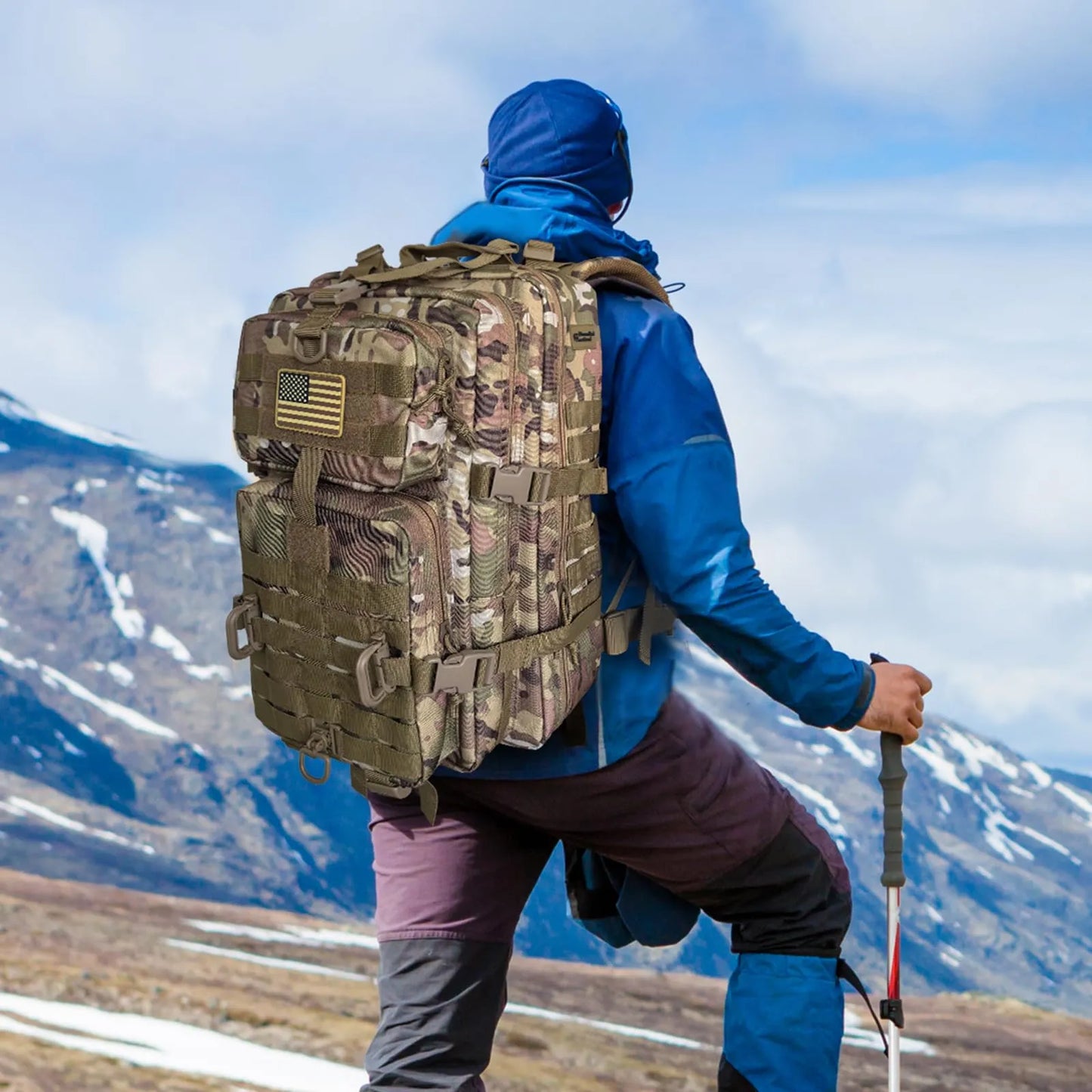 Mochila Tactica Militar Campamento 3 Dias 40L Resistente Agua Sistema Molle