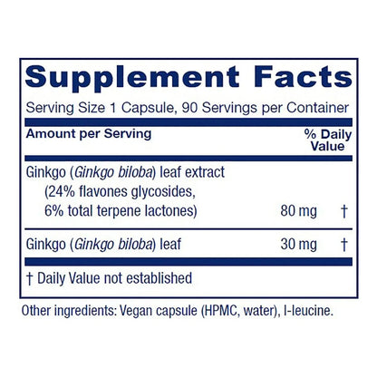 Extracto De Ginkgo Biloba 90 Capsulas 24 Glucosidos De Flavona Salud Cerebral Y Circulacion