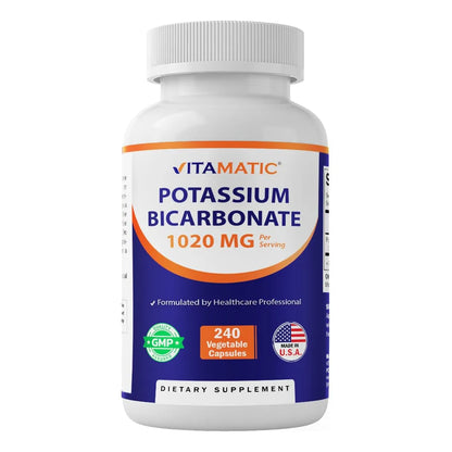 Suplemento De Potasio 1020 Mg 240 Cápsulas Vegetales Sin Gluten Y Sin OMG