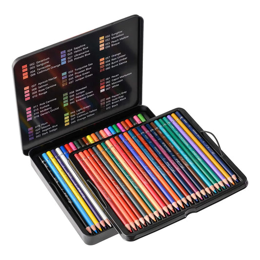 48 Lapices De Colores Profesionales Caja Metalica Pigmentos Intensos Seguro No Toxico