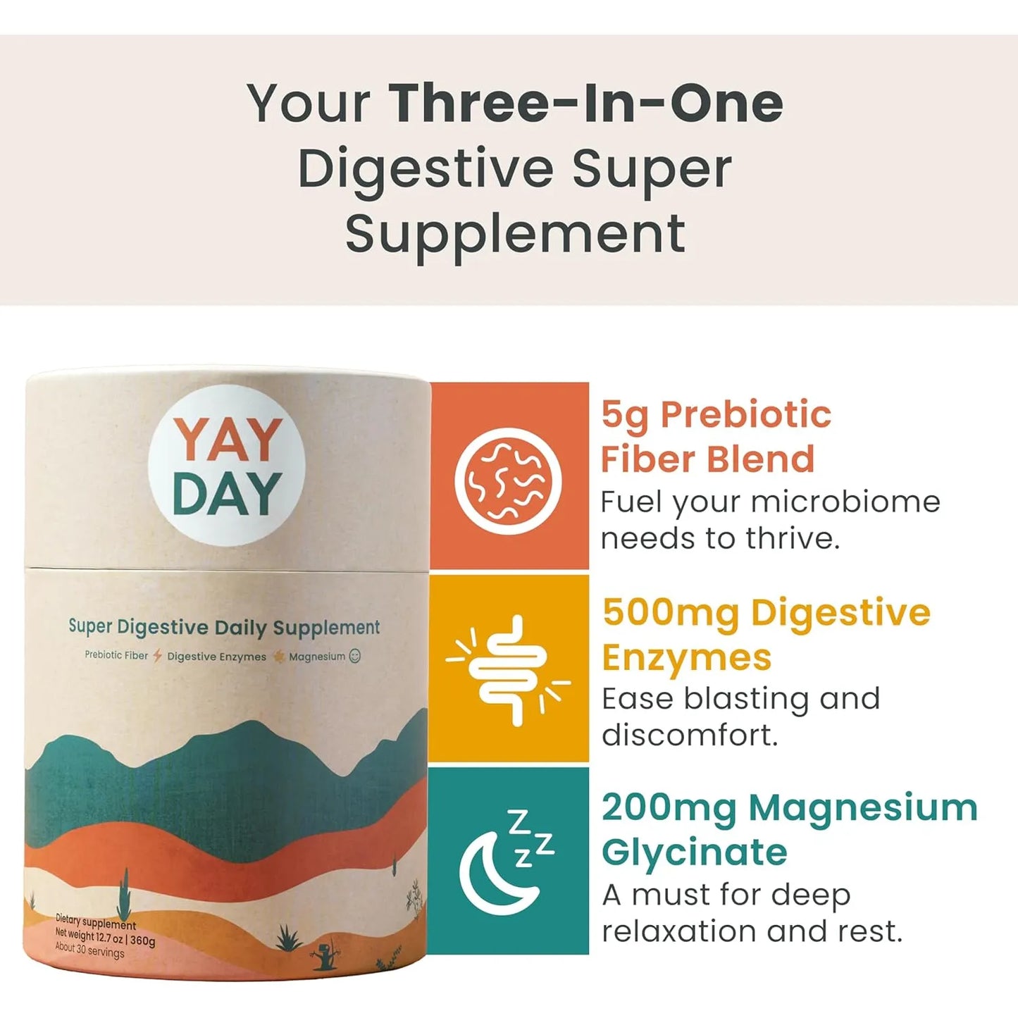 Fibra Prebiótica En Polvo Con Magnesio Para Salud Intestinal Y Sueño Profundo