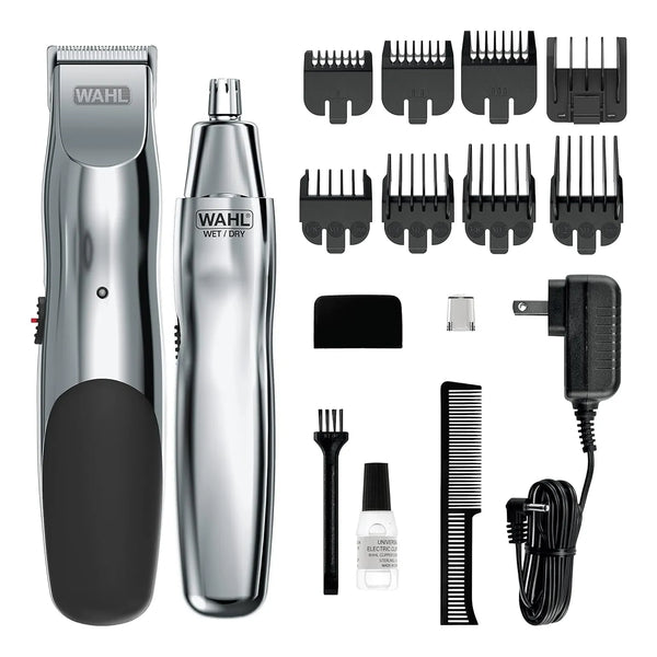 Recortadora Wahl Groomsman 5622 Recargable Para Barba Y Nariz Con 8 Peines
