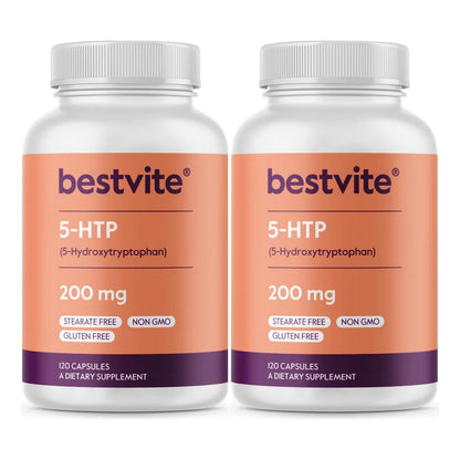 Cápsulas De 5 HTP 200mg 240 Unidades Puro Sin Aditivos Apoyo Animo Y Sueño