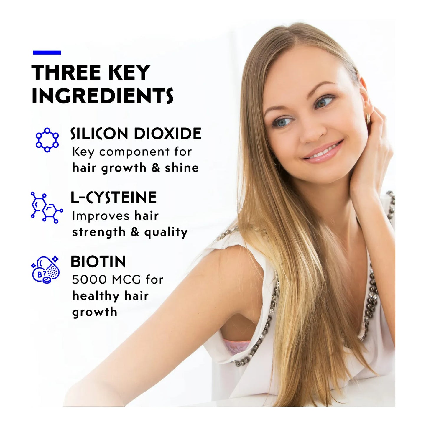 Tabletas Elon Matrix 5000 Suplemento Capilar Con Biotina Para Cabello Fuerte Y Brillante