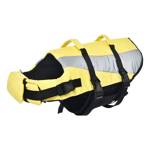 Chaleco Salvavidas Ajustable Perros Rayas Reflectantes Seguridad Agua