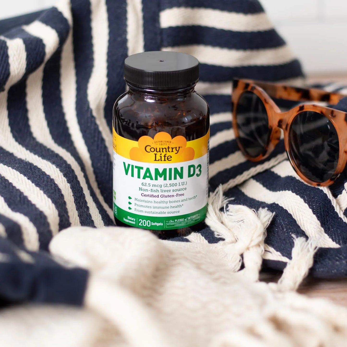 Vitamina D3 2500 Ui 200 Cápsulas Blandas Sin Gluten Importado Ee Uu