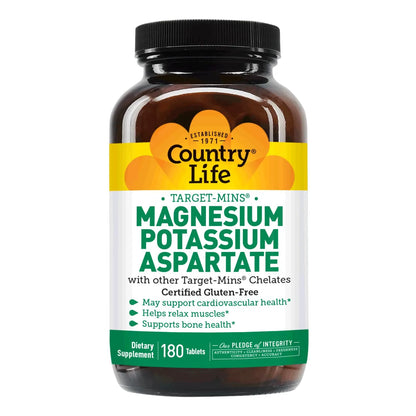 Target Mins Aspartato De Magnesio Y Potasio 180 Comprimidos Salud Cardiovascular Y Muscular