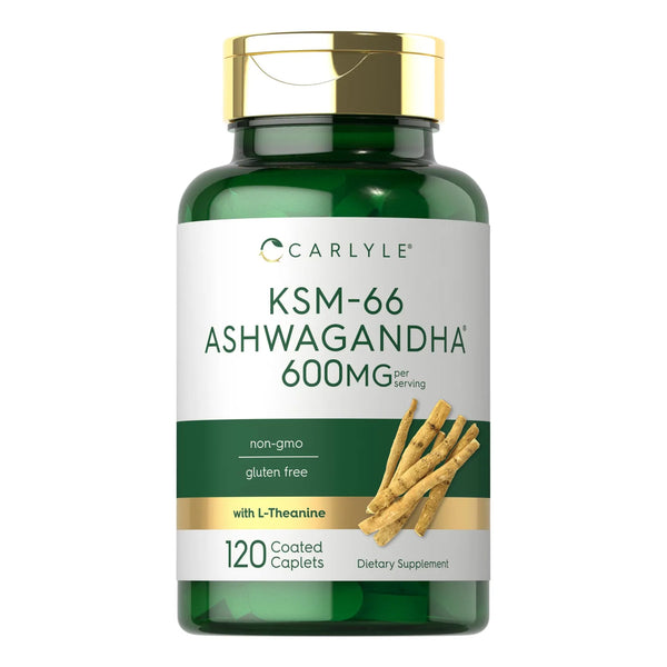 Ashwagandha KSM66 600mg Con LTeanina 120 Comprimidos Vegano Sin Gluten