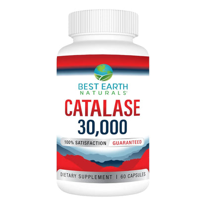 Capsulas Naturales Catalasa 30000 Para Cabello Fuerte Y Saludable 60 Unidades