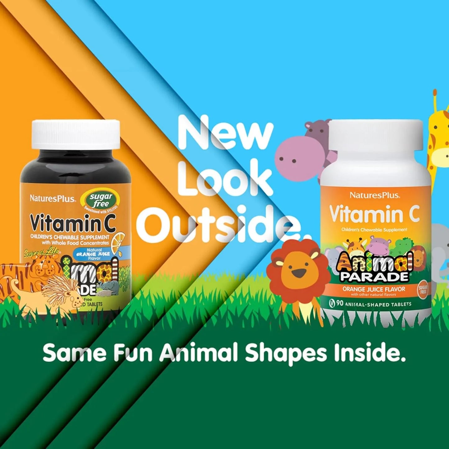 Vitamina C Masticable Para Niños Sabor Naranja Natural NaturesPlus 90 Tabletas